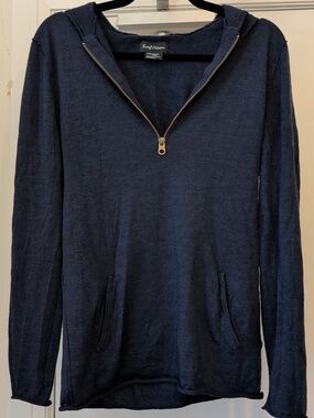 Zadig & Voltaire 100% Merino Wool Navy Hoodie Size S